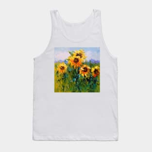 Sunflowers in the wind Tank Top